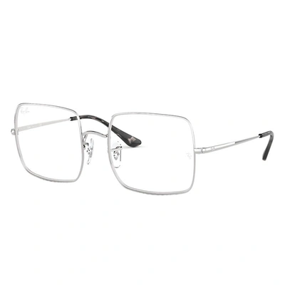 Ray Ban Square 1971 Optics Eyeglasses Silver Frame Clear Lenses 54-19
