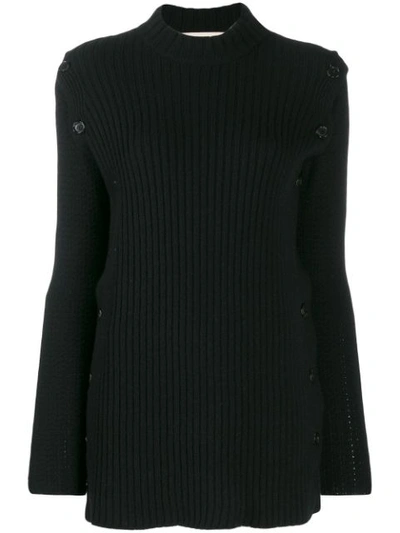 Marni Buttoned Knit Sweater In Black
