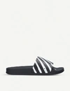 Off-white Zebra-print Rubber Sliders In Blk/white