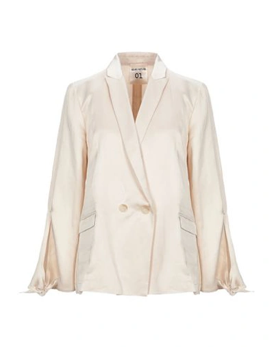 Semicouture Double-breasted Blazer In Beige