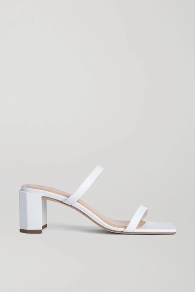 By Far Tanya Patent-leather Mules In White