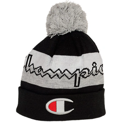 Champion Pom Beanie Hat In Black/gray ModeSens