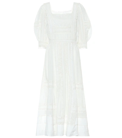 Polo Ralph Lauren Lace-trimmed Midi Dress In White
