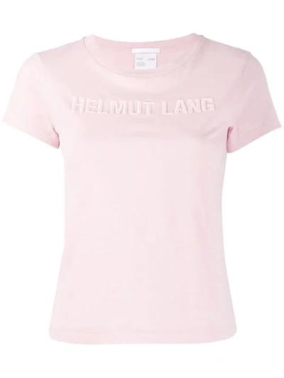 Helmut Lang Logo Embroidered T-shirt In Light Rose