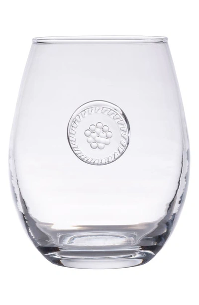 Juliska Berry & Thread Glassware Stemless White Wine Glass In Clear