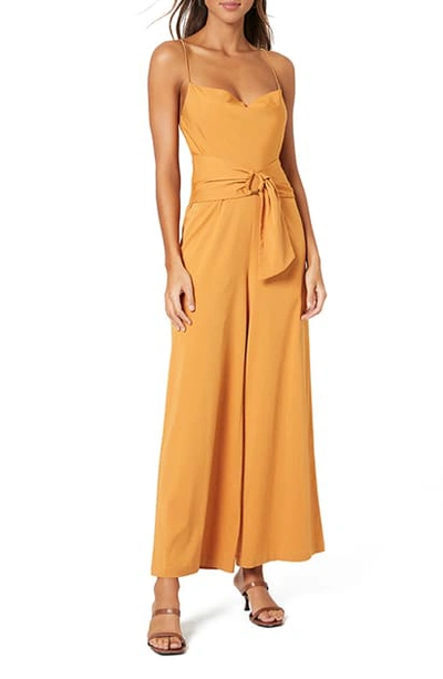 Minkpink Cowl Neck Jumpsuit With D-ring In Marigold