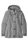 Patagonia Better Sweater Recycled Fleece Hooded Coat In Birch White
