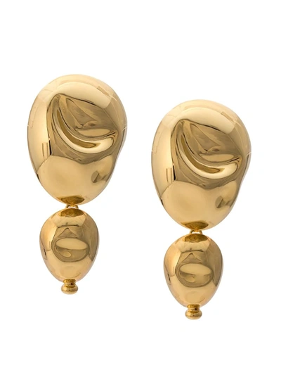 Monica Sordo Double Drop Earrings In Gold