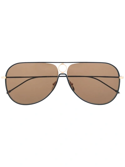 Thom Browne Tbs115 Pilot-frame Sunglasses In Gold