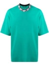 Acne Studios Face Motif Mock Neck T-shirt Jade Green