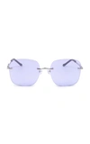 Karen Wazen Madison Oversized Square-frame Metal Sunglasses In Purple