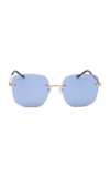 Karen Wazen Madison Oversized Square-frame Metal Sunglasses In Blue