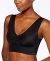 Calvin Klein Invisibles Comfort V-neck Comfort Bralette In Black
