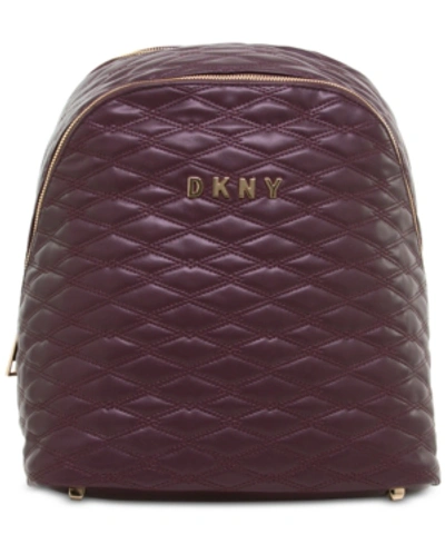 Dkny Closeout!  Allure 14" Quilted Backpack, Created For Macy's In Burgundy