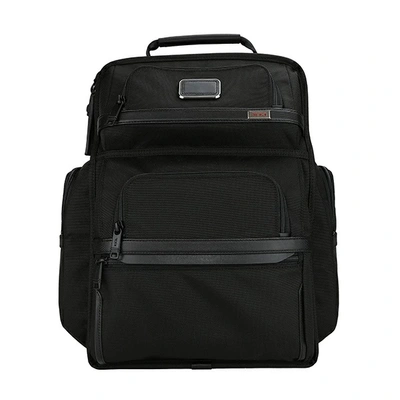 Tumi Alpha 3 Leather Brief Backack In Black