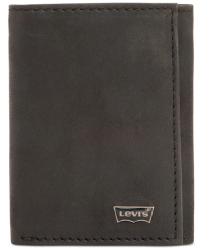 Levi's Men's Andrew Extra-capacity Tri-fold Wallet In Black