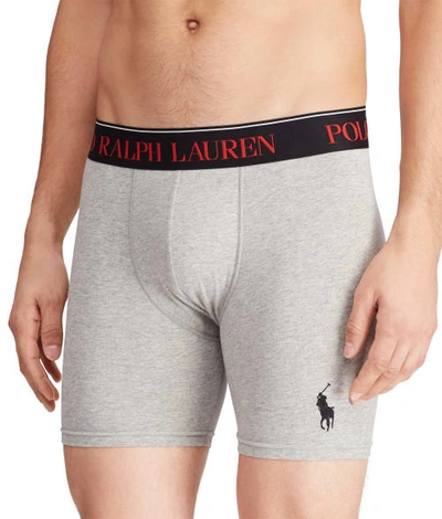 Polo Ralph Lauren Men's Stretch Jersey Boxer Briefs In Heather Grey