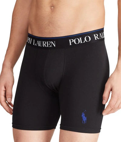 Polo Ralph Lauren Men's Stretch Jersey Boxer Briefs In Polo Black