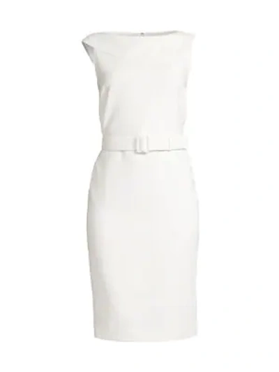 Lafayette 148 Smith Foldover Belted Dress In White