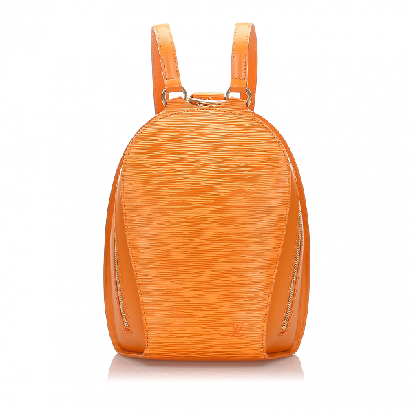 Pre-Owned Louis Vuitton Mabillon Orange Leather Backpack | ModeSens