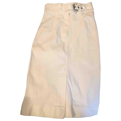 Pre-owned Saint Laurent Mid-length Skirt In White
