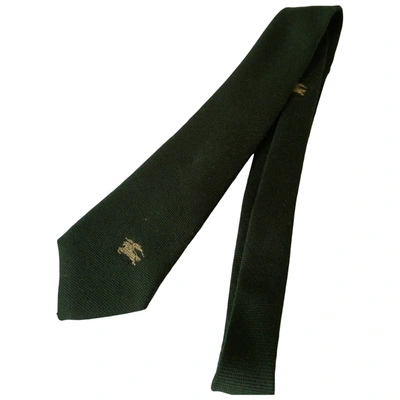 Pre-owned Burberry Cashmere Tie In Green