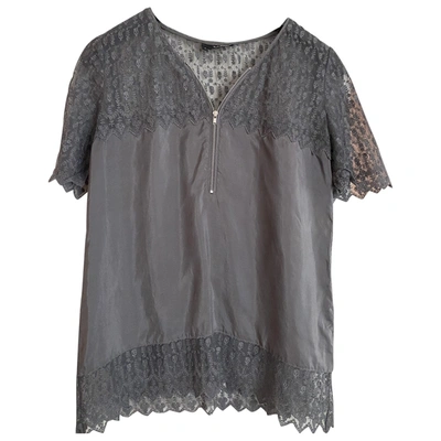 Pre-owned The Kooples Silk T-shirt In Grey