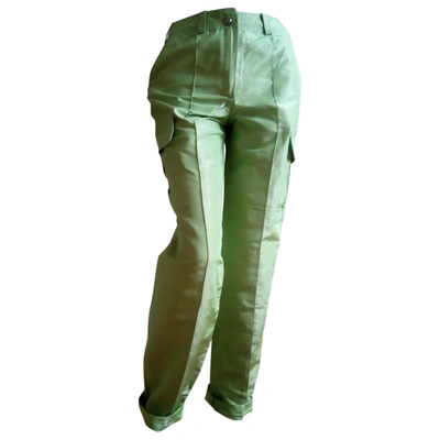 Pre-owned Chanel Silk Trousers In Green