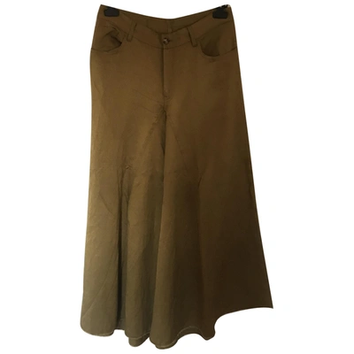 Pre-owned Mm6 Maison Margiela Linen Large Pants In Green