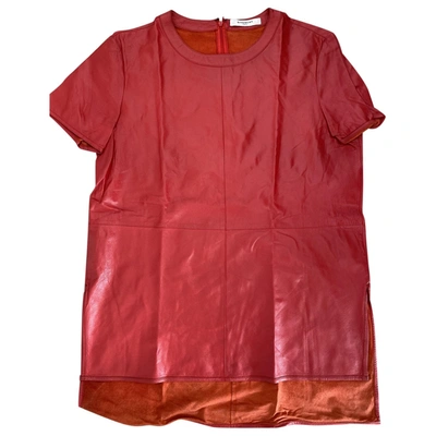 Pre-owned Givenchy Leather T-shirt In Red
