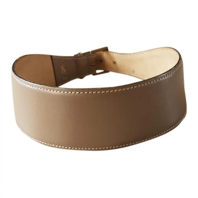 Pre-owned Alaïa Leather Belt In Grey