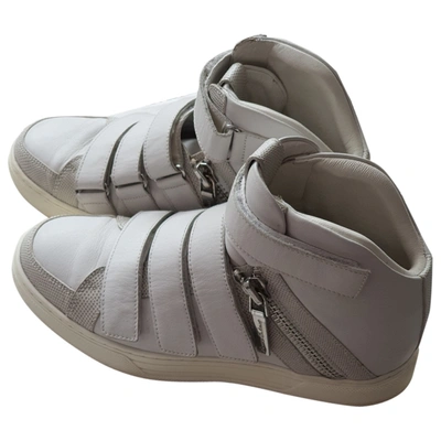Pre-owned Pierre Balmain Leather High Trainers In White