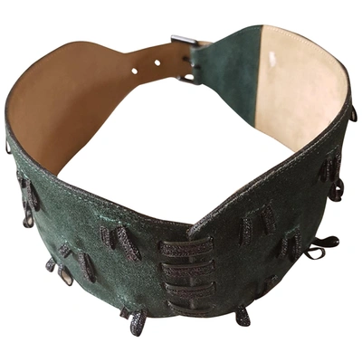 Pre-owned Alaïa Leather Belt In Green