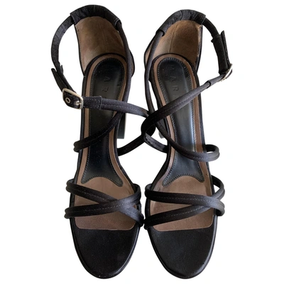 Pre-owned Marni Cloth Lace Ups In Black
