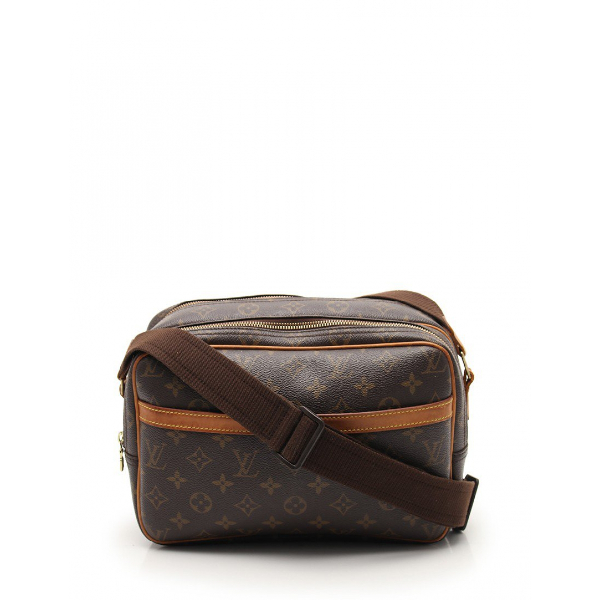 Pre-Owned Louis Vuitton Reporter Brown Cloth Handbag | ModeSens
