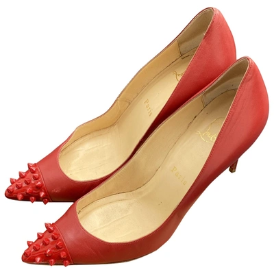 Pre-owned Christian Louboutin Leather Heels In Red