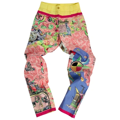 Pre-owned Versace Straight Trousers In Multicolour