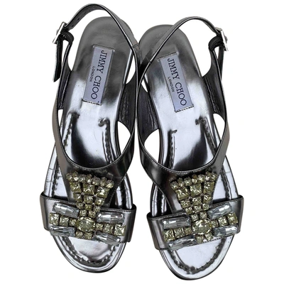 Pre-owned Jimmy Choo Leather Sandal In Metallic