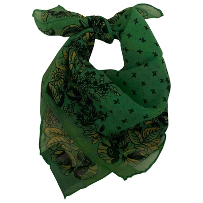 Pre-owned Versace Silk Neckerchief In Green