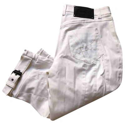 Pre-owned Pinko Carot Trousers In White