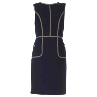 Pre-owned Tory Burch Wool Mid-length Dress In Navy
