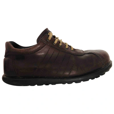 Pre-owned Camper Leather Low Trainers In Brown
