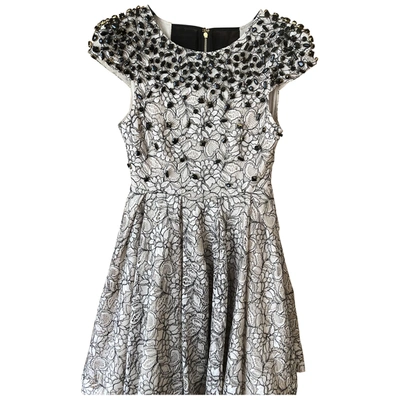 Pre-owned Alice And Olivia Lace Mini Dress In Beige