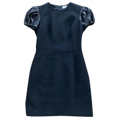 Pre-owned Saint Laurent Wool Mini Dress In Black