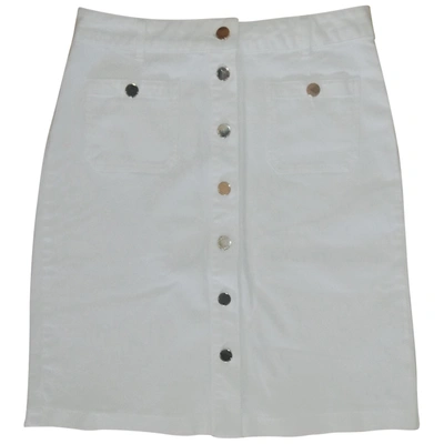 Pre-owned Gerard Darel Mid-length Skirt In White