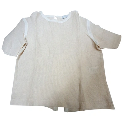 Pre-owned Sandro Linen Blouse In Ecru