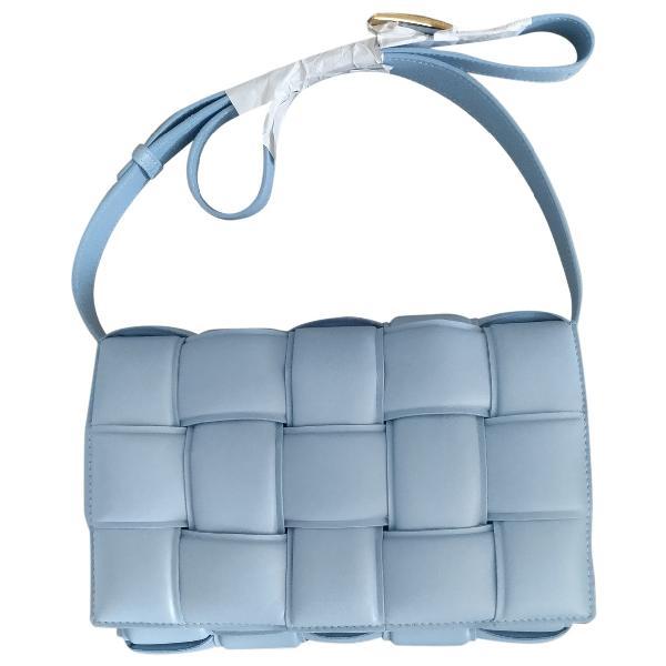 Pre-owned Bottega Veneta Cassette Blue Leather Handbag | ModeSens