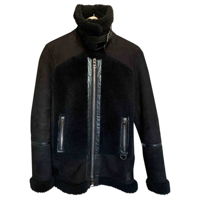 Pre-owned Karl Lagerfeld Leather Biker Jacket In Black