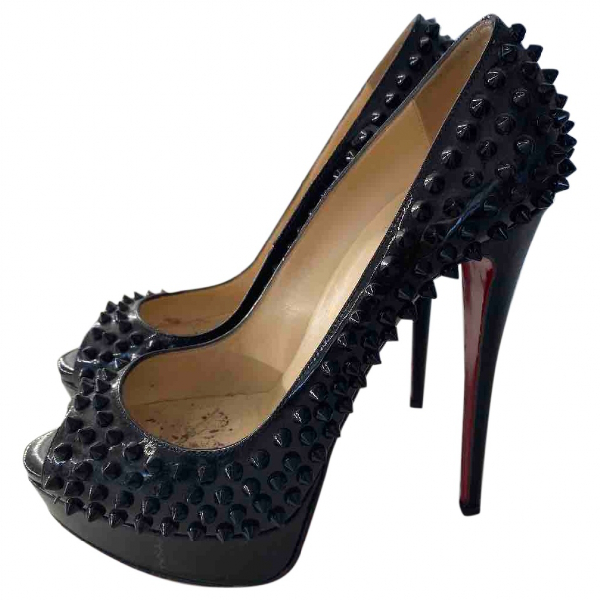 christian louboutin lady peep black
