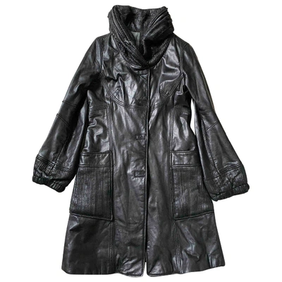 Pre-owned Sylvie Schimmel Leather Coat In Black